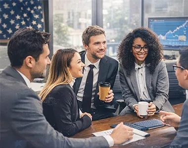 Team meeting around a conference table